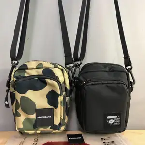 Hete Verkoop Unisex Casual Tas Bape Letterpatroon Print Mode Messenger Bag Sportrugzak