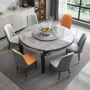 <span class=keywords><strong>Table</strong></span> à manger extensible en pierre frittée : <span class=keywords><strong>ronde</strong></span> à ovale, <span class=keywords><strong>table</strong></span> à manger en marbre pliable de 1,35 m avec un ensemble de chaises de luxe pour <span class=keywords><strong>6</strong></span> à 10 <span class=keywords><strong>personnes</strong></span> - Product Image 5