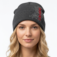 Gorros de punto personalizados con estampado de goma y bordado de ciudad, gorros cálidos de invierno, gorras de marca para hombre al por mayor, gorras de diseñador
