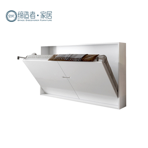 Tamaño doble con cama Murphy oculta gris Pierna de metal Manual Horizontal Plegable Ahorro de espacio Mecanismo de cama de pared Murphy - Product Image 4