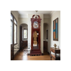 Orologio da Terra a Pendolo in Legno Massello, Meccanico, Antico, di Lusso, Design Sud-Occidentale, con Suoneria Orale e Campana Arcuata - Product Image 5