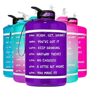 Bouteille de fitness anti-fuites, en Tritan, rose, large, 1 tonne, avec 2 couvercles, sans BPA - Product Image 1