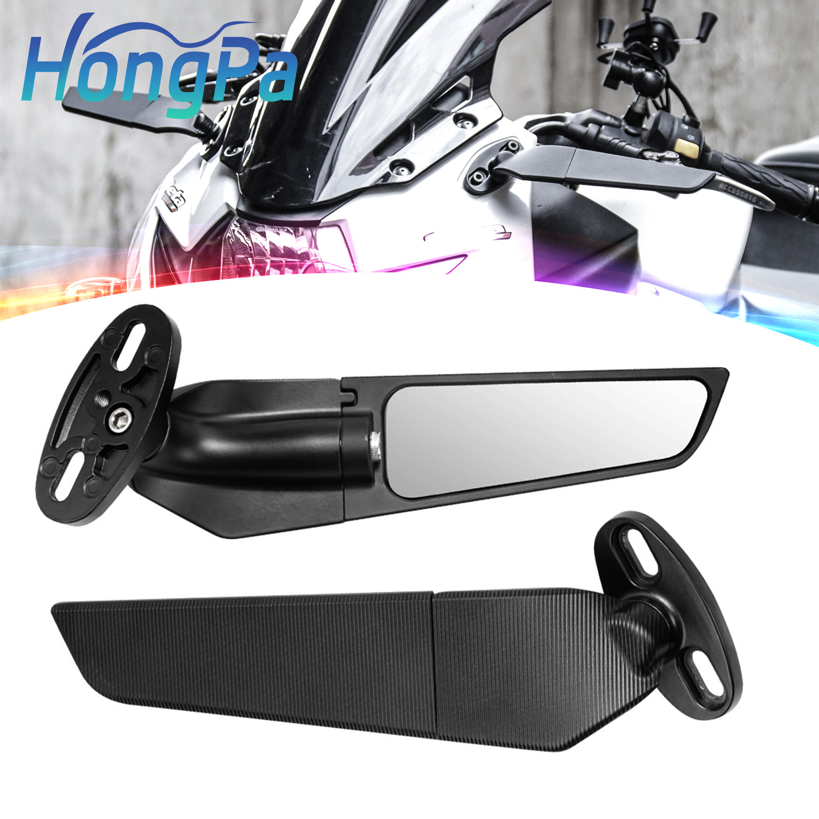 Pair Of Rear View Side Mirrors – Fits Yamaha YZF R1 2009-2012 & 2014 – Black