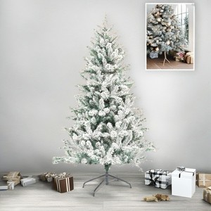 Sapin de Noël Pe Christmas Treetop 5 mètres 7,5 pieds aspect naturel épicéa 180 cm 4 pieds pin rotatif 300 cm avec neige - Product Image 2