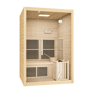 Luxus Glastür Sauna Dampfbad Kombination Panorama Infrarot Haus 1-2 Personen Innen kombination Sauna raum - Product Image 5
