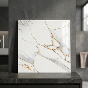 Carreaux de sol en céramique pleine masse effet marbre glacé numérique 400x400mm pour intérieur - Product Image 5