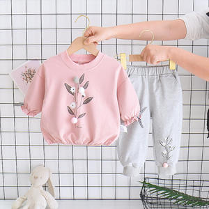 Ensemble de vêtements pour enfants, ensembles de vêtements pour bébés filles, tissu en coton pour vêtements de bébé, printemps automne, ensembles de sport pour filles, chemise + pantalon - Product Image 1