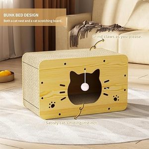 Casa de diseño de madera para gatos, casa barata para interiores para gatos con tablero para rascar a la <span class=keywords><strong>venta</strong></span> - Product Image 6