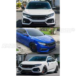 Parrilla delantera deportiva de malla estilo negro brillante para HONDA CIVIC 2016-18 10ª generación, modelos de 4 puertas y 2 puertas - Product Image 6