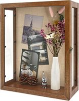 Vitrine en bois pour montage mural ou sur table, boîte à ombre rectangulaire pour mariage, commémoration d'animaux de compagnie, figurines miniatures, souvenirs de bébé