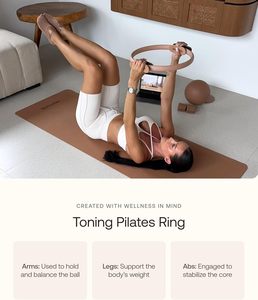 Aro de Pilates Tonificante, Círculo Mágico de 15 Pulgadas de Fibra de Vidrio para Fuerza y Flexibilidad, Ejercicios de Yoga y Fitness en Casa - Product Image 3