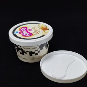 85ml 120ml 150ml Contenant en papier kraft imperméable avec couvercle et cuillère 3oz pour glace, yaourt, gelato, boîte de fabrication, logo personnalisé - Product Image 2