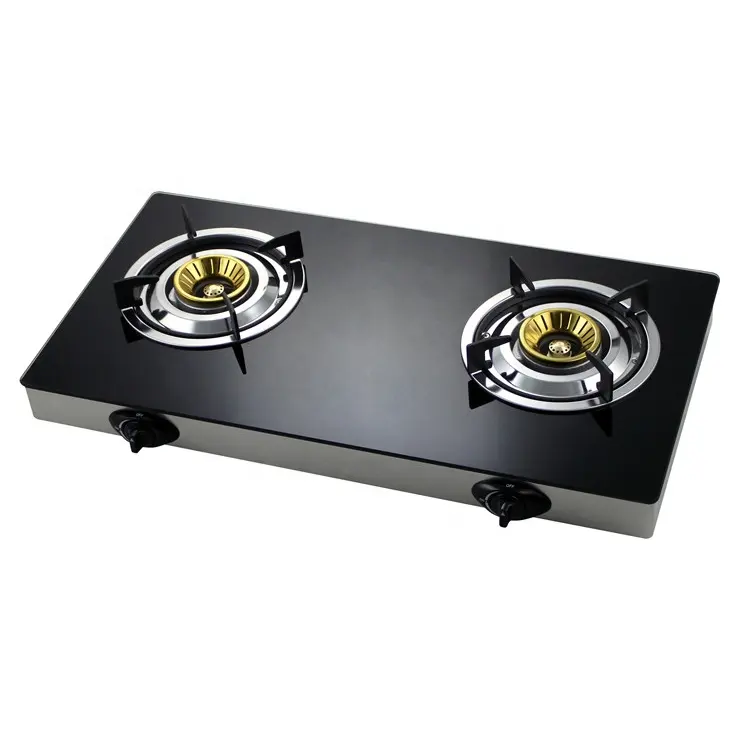 Xunda imalat masa üstü gaz 2 brülör seramik cam ev Cooktops gaz pişirme ocağı