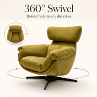 Fauteuil d'appoint inclinable de luxe au design minimaliste italien, chaise pivotante individuelle créative pour le loisir, confortable et rembourrée