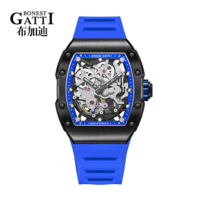 Лидер продаж, роскошные высококачественные Брендовые Часы Bonest Gattil, деловые мужские автоматические механические наручные часы