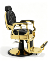 Fauteuil de Barbier Vintage Antique en Métal Inclinable et Rotatif avec Accoudoirs – Vente en Gros pour Salon de Coiffure et Barbier (Oil-Head)