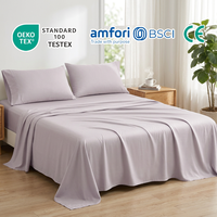 Lot de draps en bambou 100 % fibre de bambou 300TC, tissé, biologique et rafraîchissant, comprenant housse de couette et taies d'oreiller (4 pièces) pour les acheteurs de linge de maison - Vente en gros