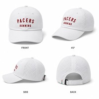 Casquette de course personnalisée à 6 panneaux, respirante, en polyester, avec logo brodé, perforations laser, casquette de sport