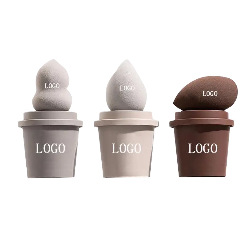 Косметический блендер Beauty Egg, губка для макияжа под заказ, губка для макияжа с латексной чашкой, без латекса