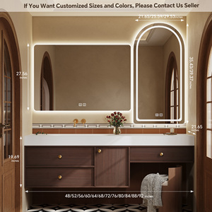 <span class=keywords><strong>Mobile</strong></span> da <span class=keywords><strong>Bagno</strong></span> in Stile Retrò con Lavabo, <span class=keywords><strong>Mobile</strong></span> in Legno Massello con Lavabo Singolo, Armadietto con Specchio Intelligente per Bagni Moderni - Product Image 6