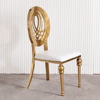 Chaises de mariage dorées en acier inoxydable de luxe pour événements et banquets en gros