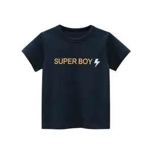 100% 코튼 키즈 슈퍼 편안한 소년 티셔츠 한국 어린이 여름 아기 옷 소년 반팔 티셔츠
