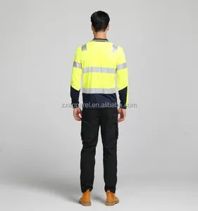 Haute visibilité Vêtements Dry Fit Chemises À Manches Longues Réfléchissant Sécurité Sécurité Travail Construction Chemises