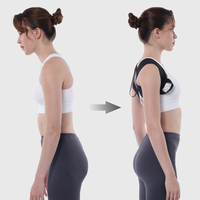 Ceinture de soutien dorsal ajustable pour corriger la posture, avec protection, sangle élastique noire, légère, logo personnalisé accepté