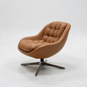 Modern Style Single Leisure <b>Chair</b> with Pedals Rotatable Metal for Living Room Balcony Brown Single Sofa Lounge <b>Chair</b> Wholesale - Product Image 3