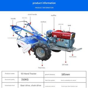 Mini Tractor de 10 HP, de un Solo Eje, 2WD, con Caja de Cambios, Bomba, Arado y <span class=keywords><strong>Remolque</strong></span> <span class=keywords><strong>para</strong></span> Cultivo de Vegetales - Product Image 4