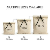 Pochette en coton sergé bio réutilisable avec logo personnalisé imprimé pour emballage de vêtements, foulards et oreillers, sac anti-poussière