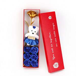 Rosa de Oro de 24K, Ecológica, Moderna y Creativa, Flor Artificial Impresa en Serigrafía, Set de Regalo para San Valentín y Día de Acción de Gracias - Product Image 4