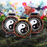 Médailles de prix en or, argent et bronze Bagua 3D personnalisées pour enfants Sports Judo Karaté Taekwondo Médailles d'art martial pour l'école