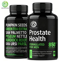 Compléments alimentaires pour la santé de la prostate pour hommes OEM ODM, 850 mg par dose, avec Saw Palmetto 200 mg, Pygeum, Zinc, Sélénium, 60 unités pour le flux urinaire