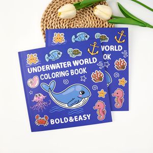 UNDERWATER WORLD 40 pages livre de coloriage de conception audacieuse et facile adultes adolescents enfants et enfants langue anglaise papier matériel en gros - Product Image 2