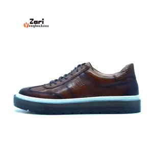 Zari OEM ODM Manufacturer Custom Platform Sneakers Lace-up Leather Casual Shoes For Men