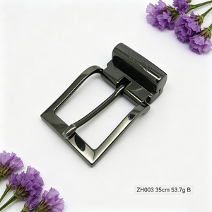 Hebilla de cinturón cónica de aleación de zinc en acabado bronce cepillado con soporte trasero, hebilla de base curva para cinturón de cuero casual para hombre - Product Image 4