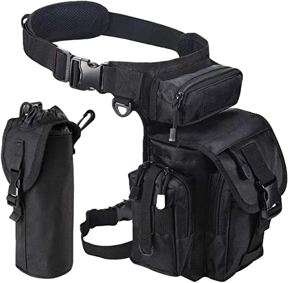 BSCI OEM ODM Factory Benutzer definiertes Logo Drop Leg Bag für Männer Tactical Metal Detection Oberschenkel packung mit Wasser flaschen beutel