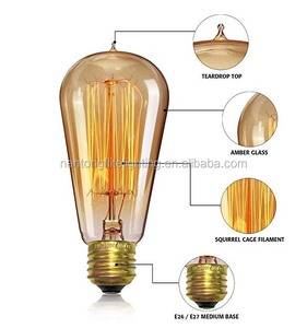 Proveedor de bombillas de vidrio al por mayor 25W 40W 60W bombillas incandescentes A19 ST64 T30 decoración <span class=keywords><strong>Edison</strong></span> E27 bombilla de filamento de tungsteno - Product Image 2