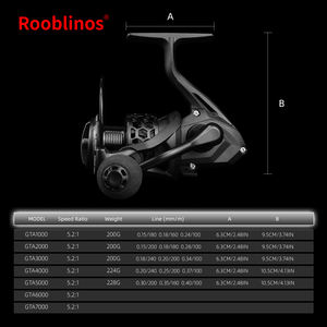 Carrete de Pesca Metálico GTA3 para Pesca en Agua Salada y Río, Incluye Señuelo Artificial - Product Image 2