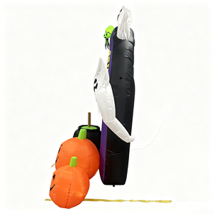 Arche gonflable d'<span class=keywords><strong>Halloween</strong></span> de 2,5 m avec lumières LED, décoration extérieure pour jardin : <span class=keywords><strong>fantôme</strong></span>, araignée, citrouille, chaudron - Product Image 3
