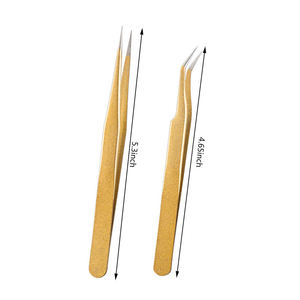 Pinzas de Fibra para Injerto de Pestañas, Pinzas Profesionales Nano Grip de 90 y 45 Grados para Extensión de Pestañas Rusas - Product Image 2