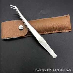 High-precision eyelash extension tools, tweezers and <b>clips</b> for eyelash extension technicians, gold feather tweezers. - Product Image 2