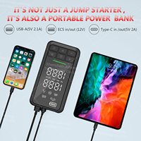 Chargeur de batterie de voiture USB fonctionnel 5V type-c démarreur de saut pompe à pneu batterie externe EV/moto camion 1000A courant de crête 85W LED