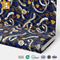 BILU 2026 luxe bleu ceinture fermeture éclair impression numérique personnalisé 100% Polyester Satin Mikado tissu pour vêtement