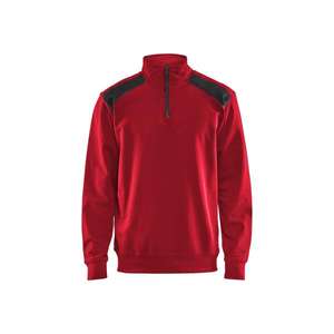 BLAKLADER - 335311585699XS Half-zip 2-<b>tone</b> sweatshirt <b>Red</b>/Black - EAN 7330509596982 WORK HOODIES - Product Image 1