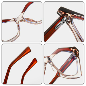 Montures de lunettes carrées TR90 87291 anti-lumière bleue, monture complète, unisexe - Product Image 4
