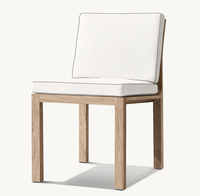Chaise de salle à manger d'extérieur en teck moderne RHODES - Résistante aux intempéries pour les restaurants