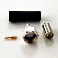Conector Macho de Crimpado Tipo F Coaxial RF Eléctrico Impermeable de 75 ohmios para Cable RG58, Precio de Fábrica