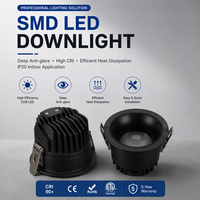 Spot encastré de plafond pour salon, 10W COB SMD, version 65mm, découpe 4000K, AC, aluminium, anti-éblouissement, DALI